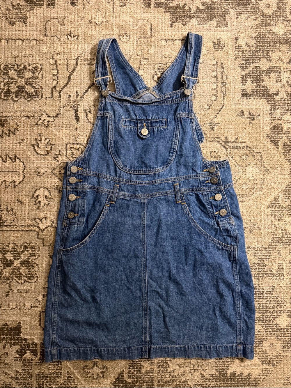 Classic Blue Denim Overall Dress